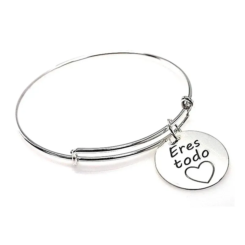 Pulsera plata ley 925m rígida hilo corredizo  [AB0208]