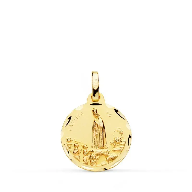 Medalla oro 18k Virgen Fátima 16mm. [AB0793]