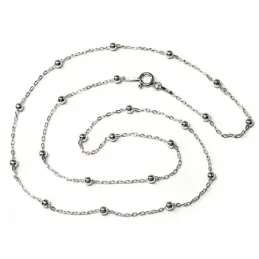 Cadena plata ley 925m lisa 40cm. combinada bolitas 0.25mm. [AB0361]
