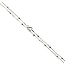Cadena plata ley 925m lisa 40cm. combinada bolitas 0.25mm. [AB0361]