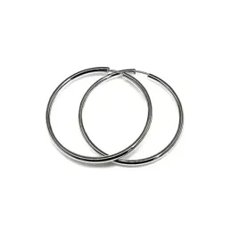 Pendientes plata Ley 925m aro gordo liso 45mm. [AB1143]