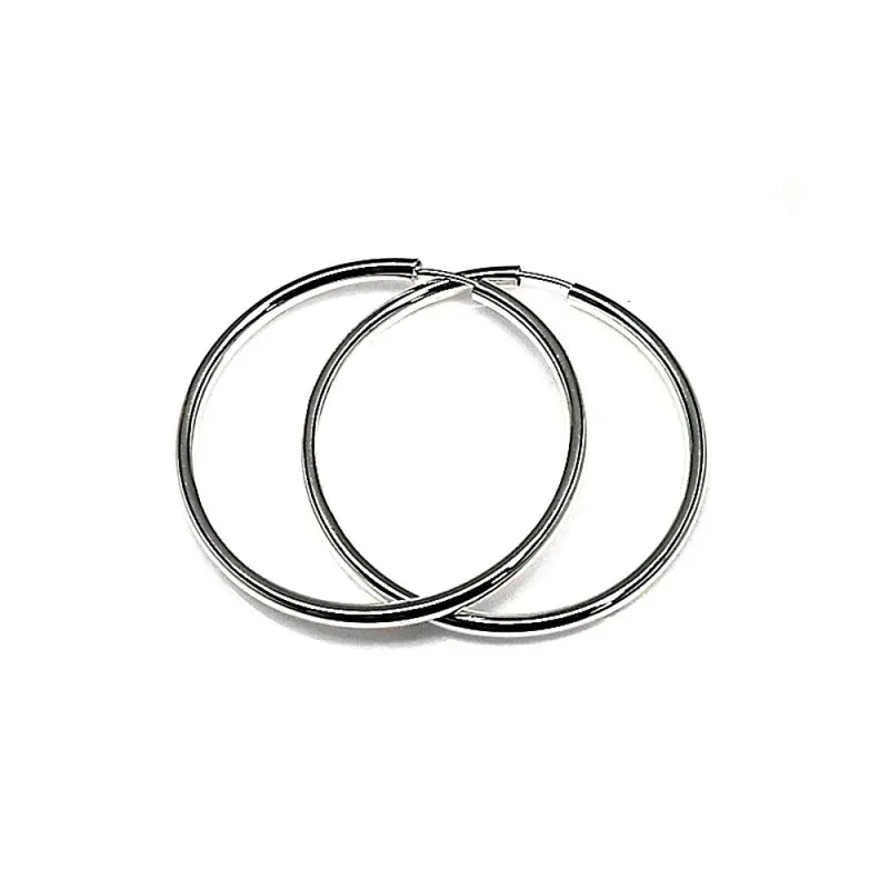 Pendientes plata Ley 925m aro gordo liso 45mm. [AB1143]