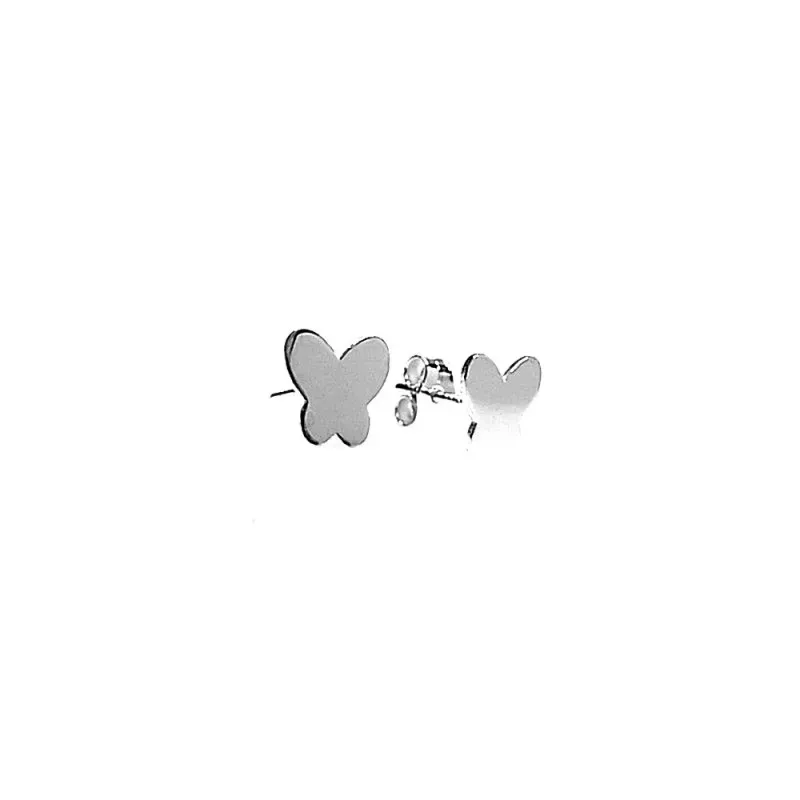 Pendientes plata Ley 925m mariposa 8mm. [AB1486]