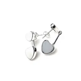 Pendientes plata Ley 925m ear jacket corazones [AB1498]