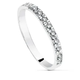 Sortija oro blanco 18k fila circonitas 2mm. [AB2443]