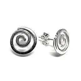 Pendientes plata ley 925m redondos espiral calada lisos [AB2502]