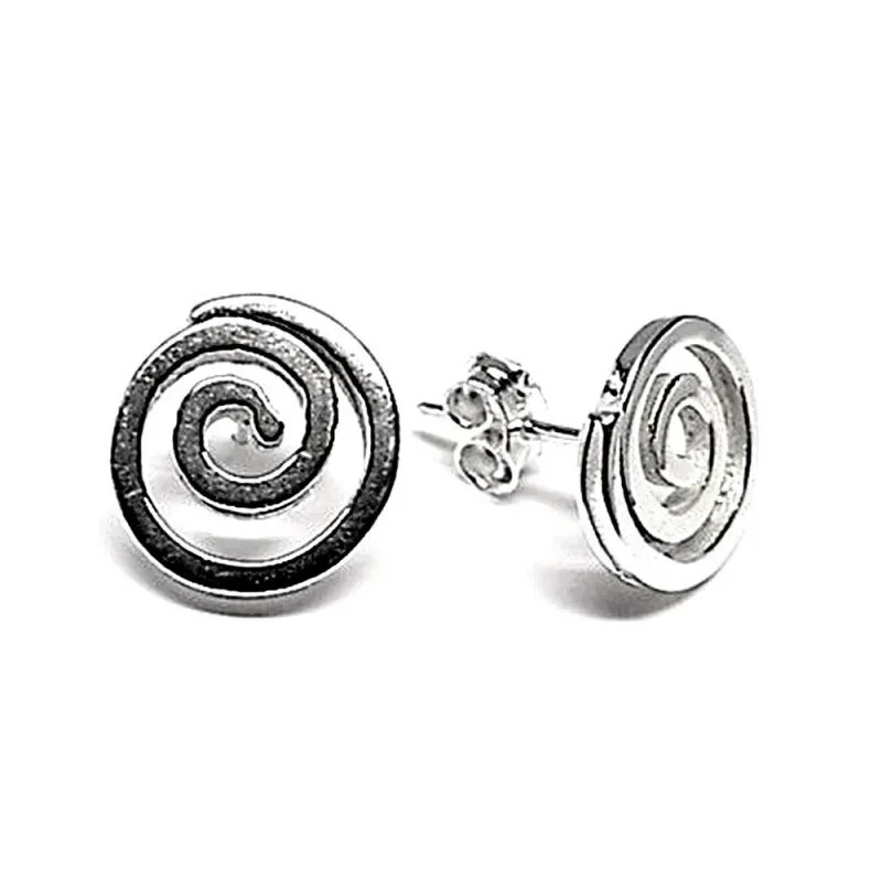 Pendientes plata ley 925m redondos espiral calada lisos [AB2502]