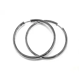 Pendientes plata ley 925m aro 40mm. liso grueso [AB2507]
