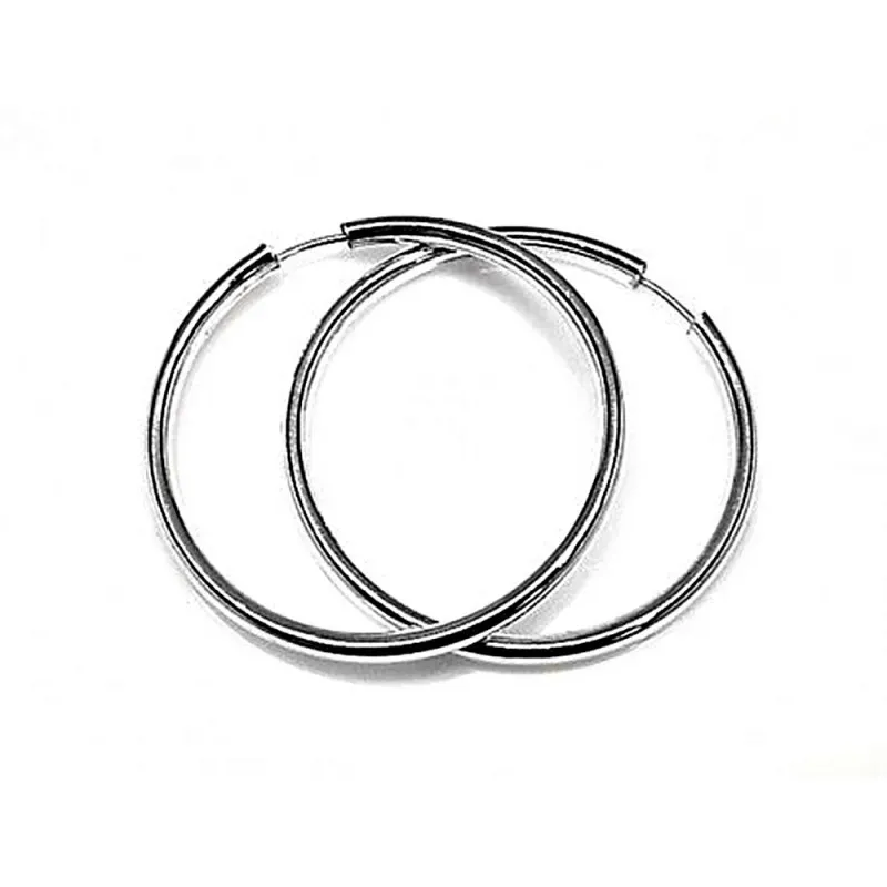 Pendientes plata ley 925m aro 40mm. liso grueso [AB2507]