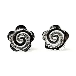 Pendientes plata ley 925m flor 10mm. espiral [AB2644]