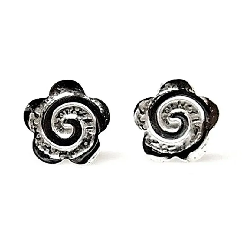 Pendientes plata ley 925m flor 10mm. espiral [AB2644]