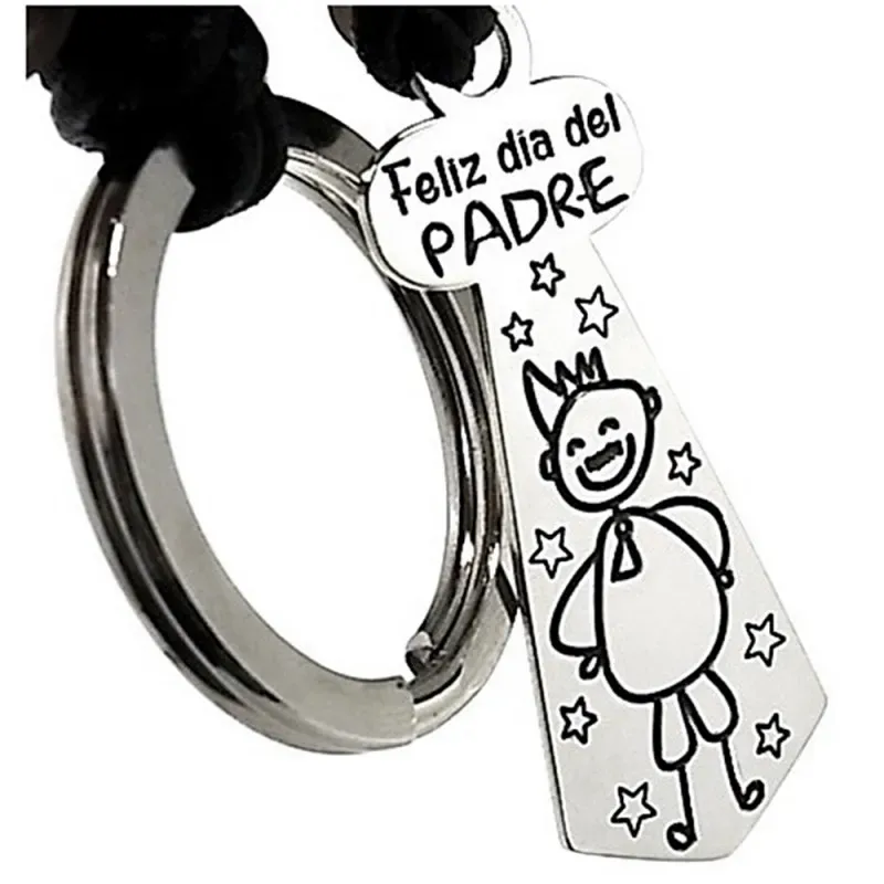 Llavero plata ley 925m corbata FELIZ DÍA DEL PADRE [AB2690]