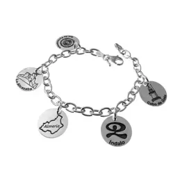 Pulsera plata ley 925m 19cm. discos 15mm. motivos Almería [AB2694]