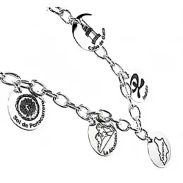 Pulsera plata ley 925m 19cm. discos 15mm. motivos Almería [AB2694]