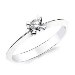 Solitario oro blanco 18k 1 diamante brillante 0,150ct. [AB2830]