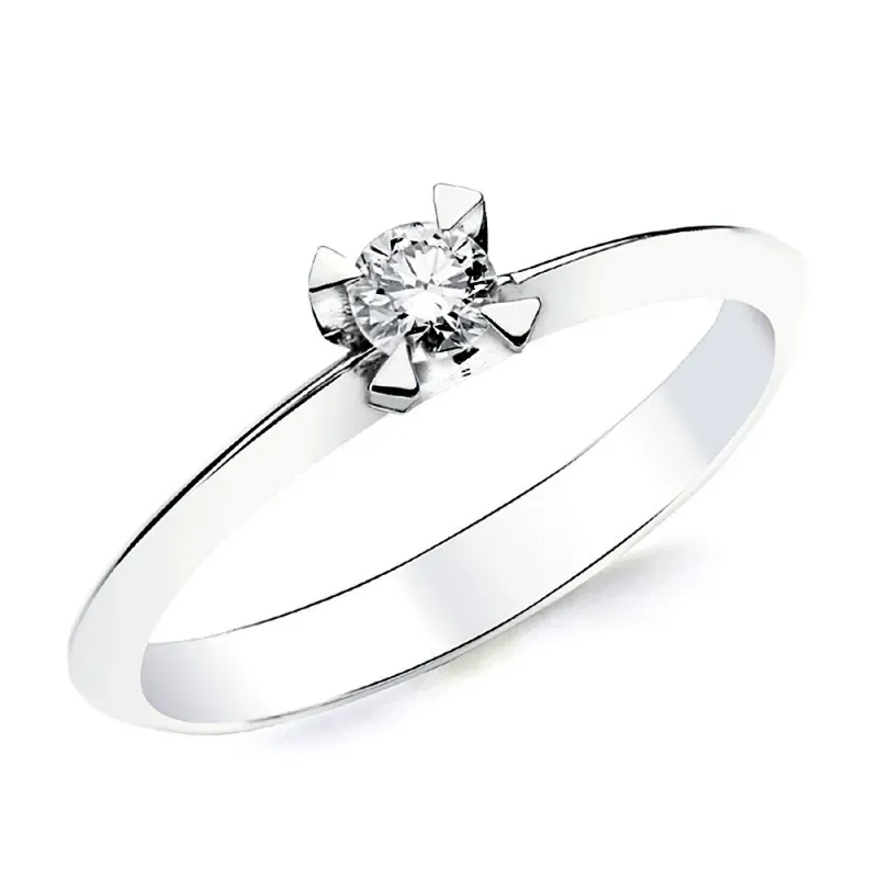 Solitario oro blanco 18k 1 diamante brillante 0,150ct. [AB2830]