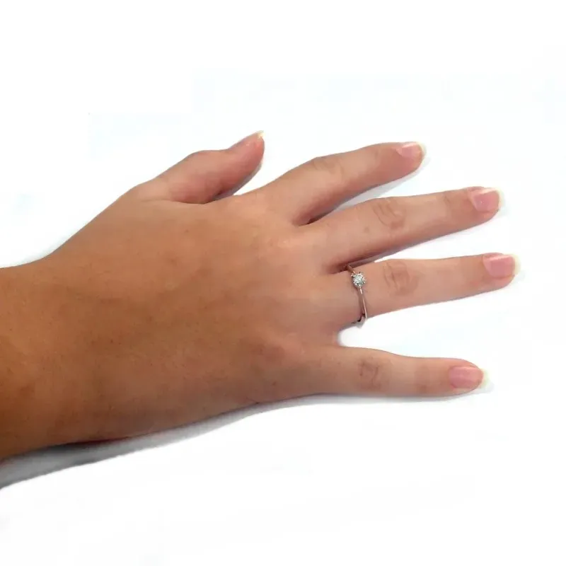 Solitario oro blanco 18k 1 diamante brillante 0,150ct. [AB2830]