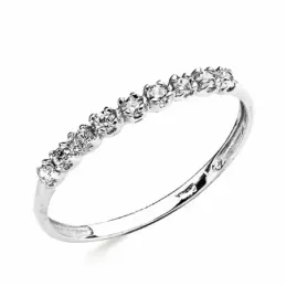 Sortija oro blanco 18k multipiedra [AB3027]