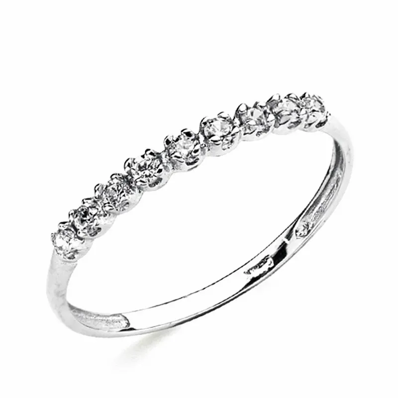 Sortija oro blanco 18k multipiedra [AB3027]