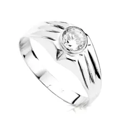 Solitario oro blanco 18k cadete circonita [AB3037]
