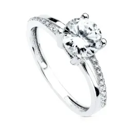 Solitario oro blanco 18k circonita [AB3043]