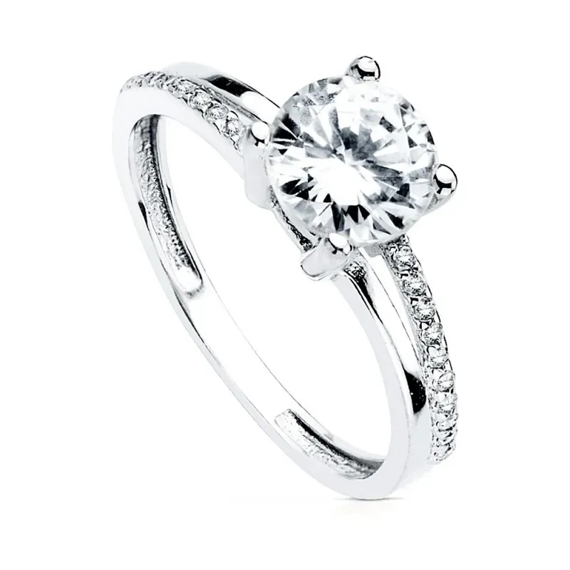 Solitario oro blanco 18k circonita [AB3043]