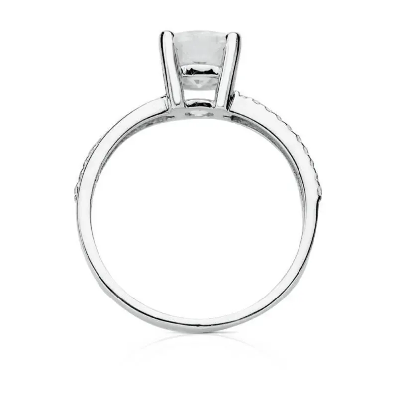 Solitario oro blanco 18k circonita [AB3043]