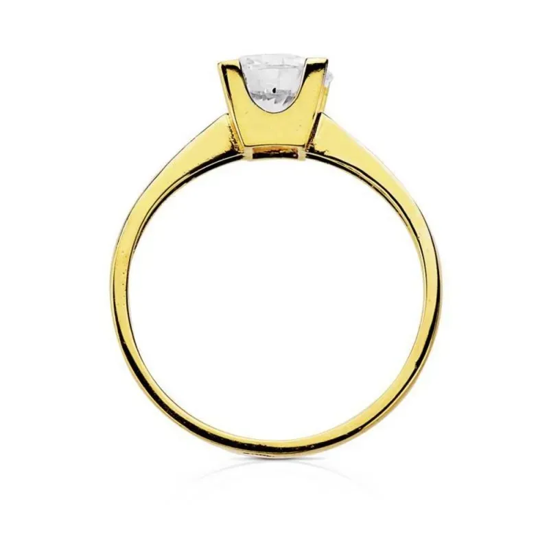 Solitario oro 18k bicolor circonita [AB3046]