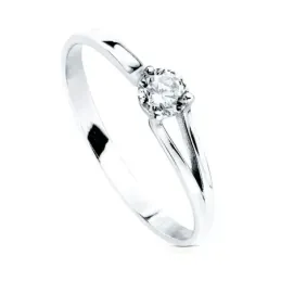 Solitario oro blanco 18k circonita [AB3051]