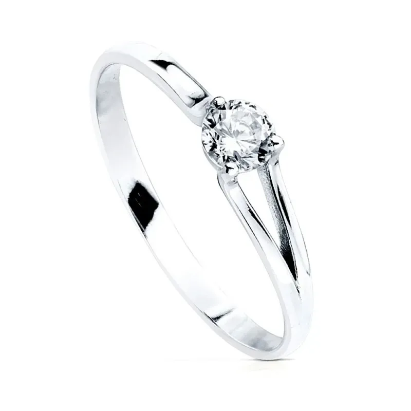 Solitario oro blanco 18k circonita [AB3051]