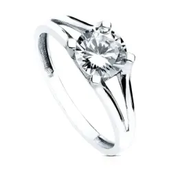 Solitario oro blanco 18k circonita [AB3062]