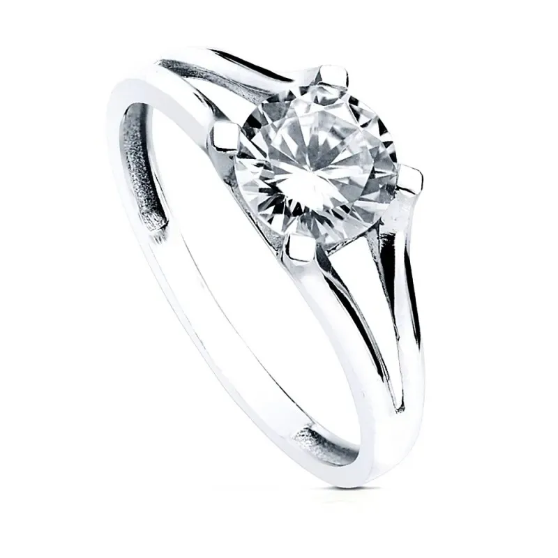 Solitario oro blanco 18k circonita [AB3062]
