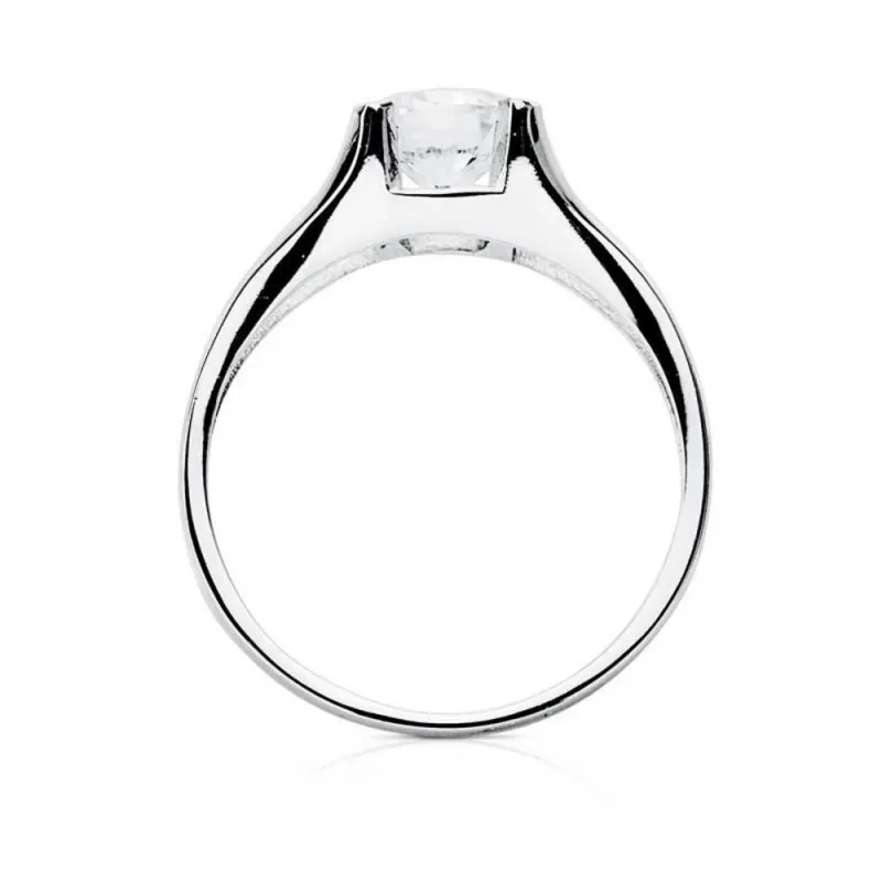 Solitario oro blanco 18k circonita [AB3062]