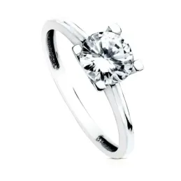 Solitario oro blanco 18k circonita [AB3068]