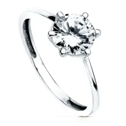 Solitario oro blanco 18k circonita [AB3070]