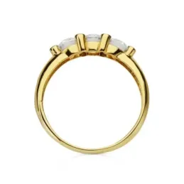 Solitario oro 18k 3 circonitas [AB3075]