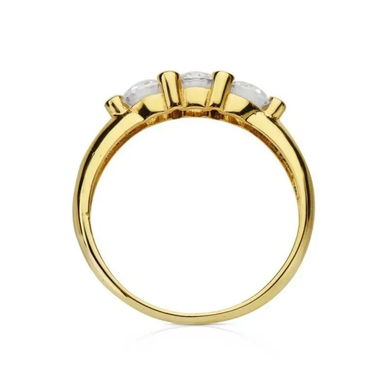 Solitario oro 18k 3 circonitas [AB3075]