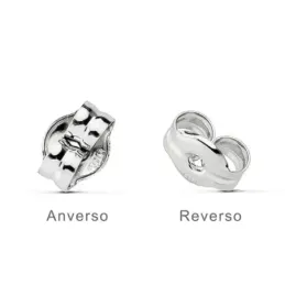 Fornitura oro blanco 18k redonda presión. 1 unidad  [AB3290]