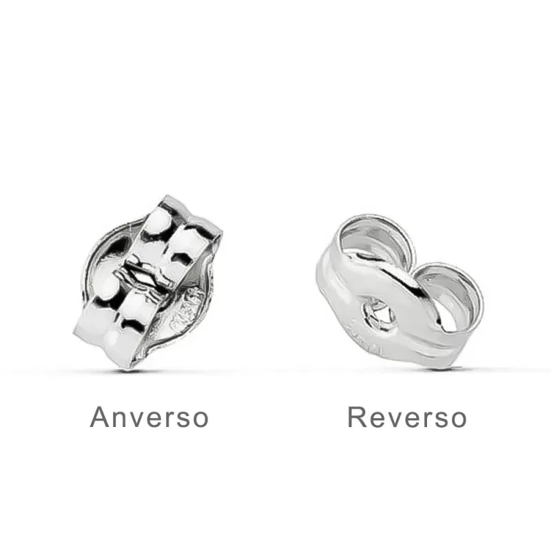 Fornitura oro blanco 18k redonda presión. 1 unidad  [AB3290]