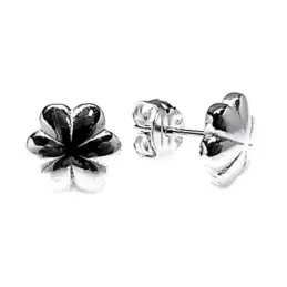 Pendientes plata Ley 925m flor lisa 8mm. [AB3553]