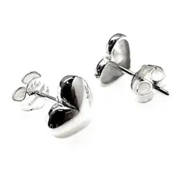 Pendientes plata Ley 925m corazón liso 8mm. [AB3560]