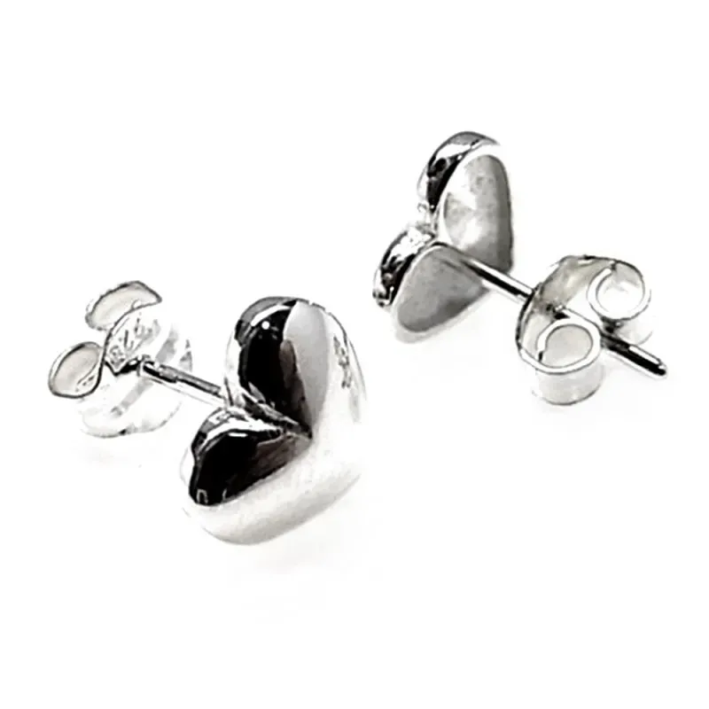 Pendientes plata Ley 925m corazón liso 8mm. [AB3560]