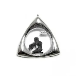 Colgante horóscopo plata Ley 925m Acuario triangular 33mm. [AB4156]