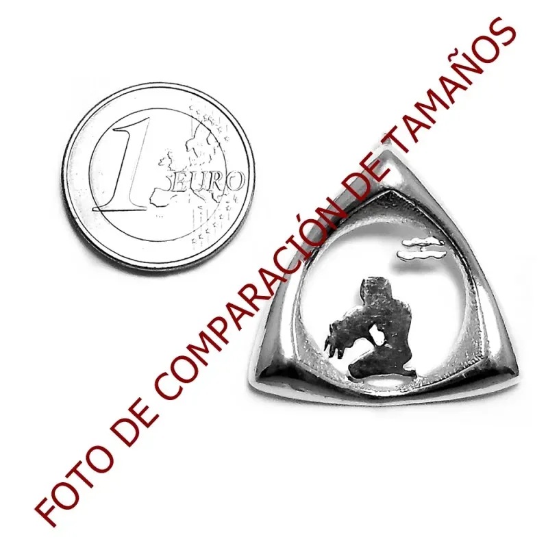 Colgante horóscopo plata Ley 925m Acuario triangular 33mm. [AB4156]