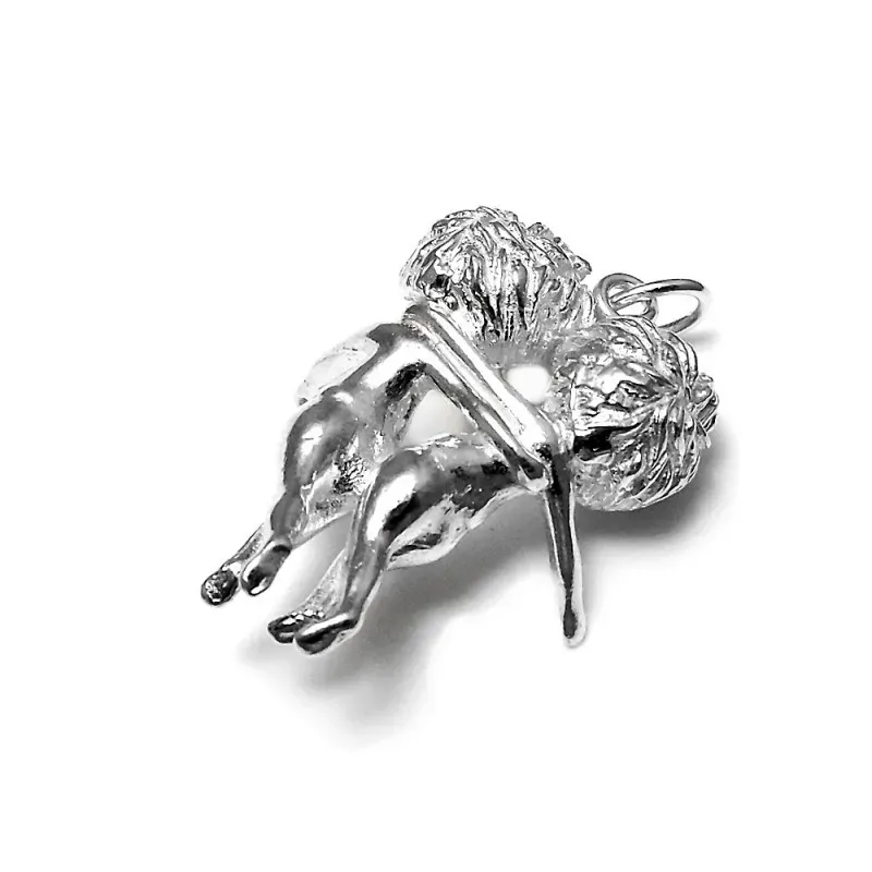 Colgante horóscopo plata Ley 925m Géminis busto 33mm. [AB4166]
