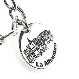 Pulsera plata Ley 925m asas motivos discos 15 mm. Granada [AB4302]