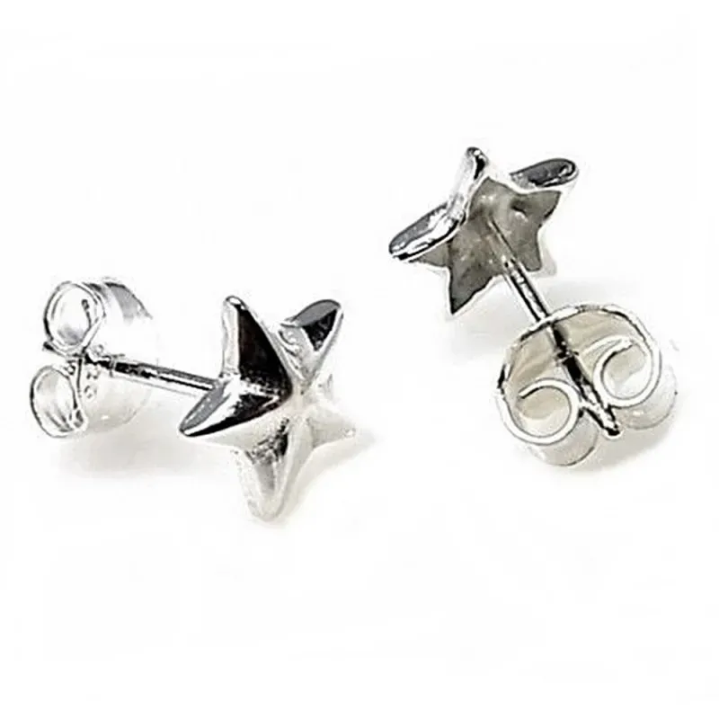 Pendientes plata Ley 925m motivo estrella [AB4303]