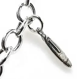 Pulsera plata Ley 925m asas fetiches dependienta colgando [AB4309]
