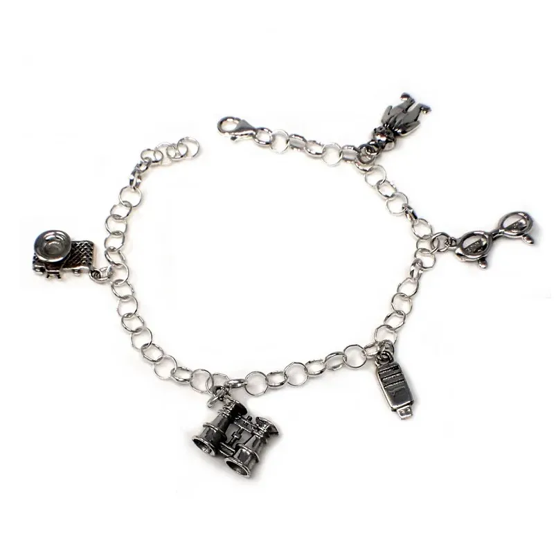 Pulsera plata Ley 925m fetiche 18.7cm. motivos explorador  [AB4894]