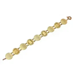 Pulsera oro 18k 20cm. monedas antiguas griegas láser [AC0030]